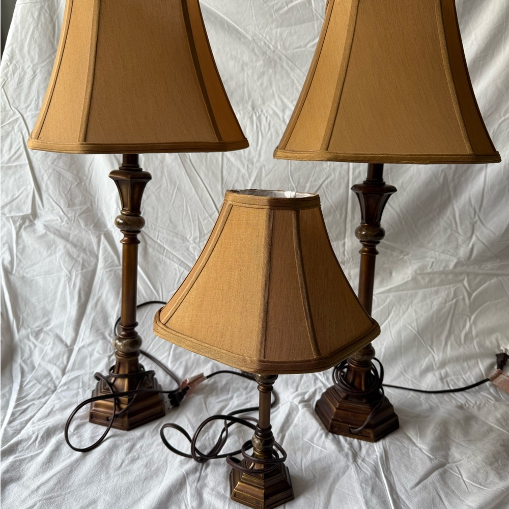 Elegant Brown Table Lamp Set